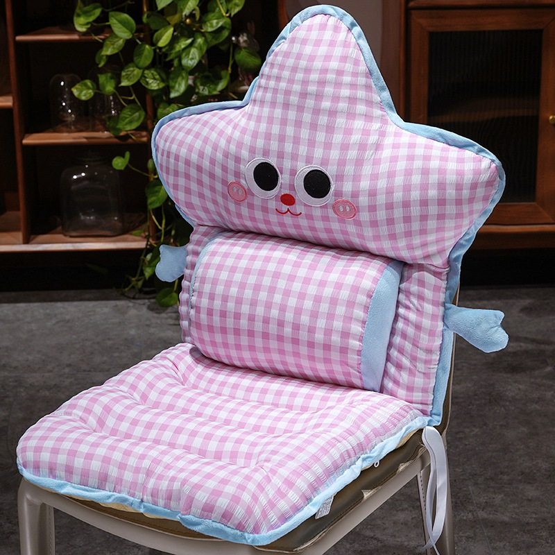 可爱星星坐垫办公室久坐靠垫靠背腰托一体护腰椅子垫四季通用,居家布艺,腰靠垫,淘宝优惠券,粉丝福利购,淘宝优惠卷