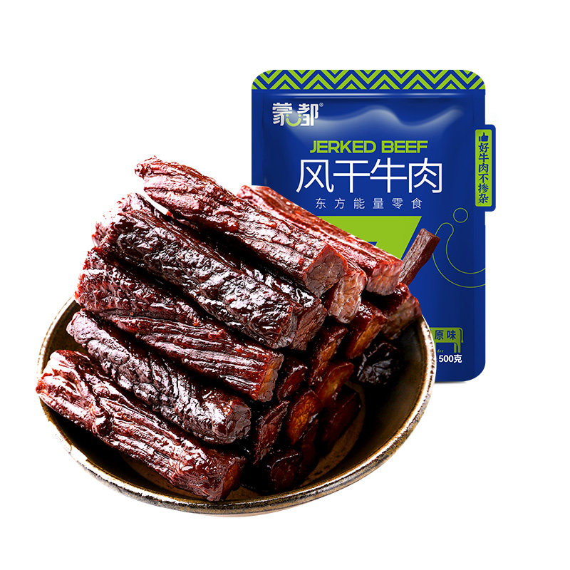 蒙都手撕牛肉干内蒙古风干牛肉干草原500g牛肉零食健身官方旗舰店