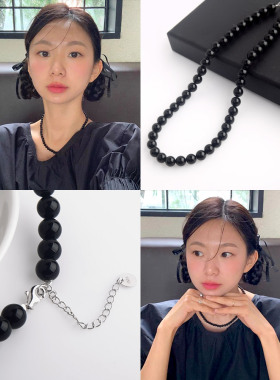 颈链锁骨链天然黑玛瑙特别百搭