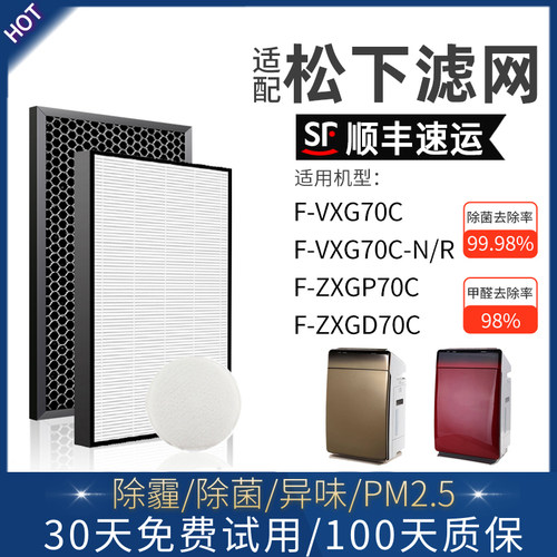 适配松下空气净化器滤芯F-VXG70C集尘脱臭过滤网F-ZXGP/ZXGD70C