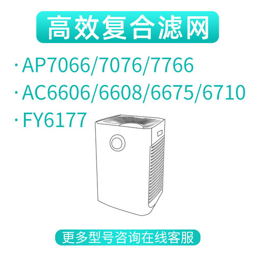 适配飞利浦空气净化器滤芯FY6177/AC6606/6608/6678/6676滤网6675