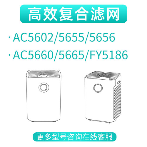 适配飞利浦空气净化器滤芯AC5602/5655/5656/5660/5665滤网FY5186