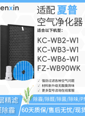 适配夏普sharp空气净化器KC-WB2/WB3/WB6-W1过滤网FZ-WB90WK加湿