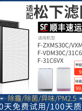 适配松下空气净化器滤芯F-VXM/31C6VX/VDM30C/31C6VD过滤网ZXMS30