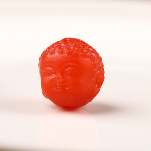 天然保山南红玛瑙宝宝佛头散珠笑弥勒佛背云满色肉柿子红diy配饰