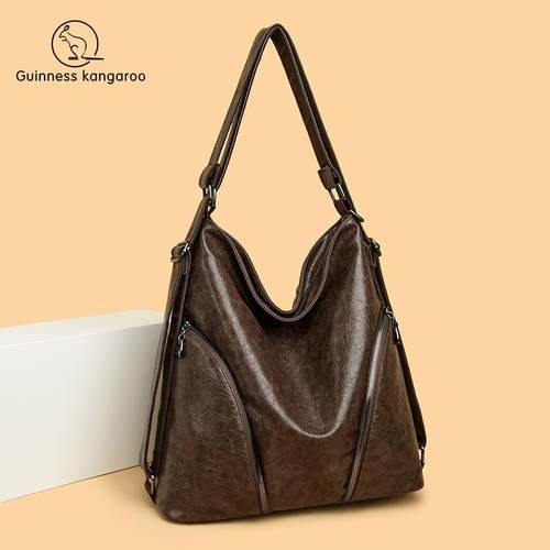 吉尼斯袋鼠单肩包斜挎包双肩包2025新款时尚质感大容量包包气质托