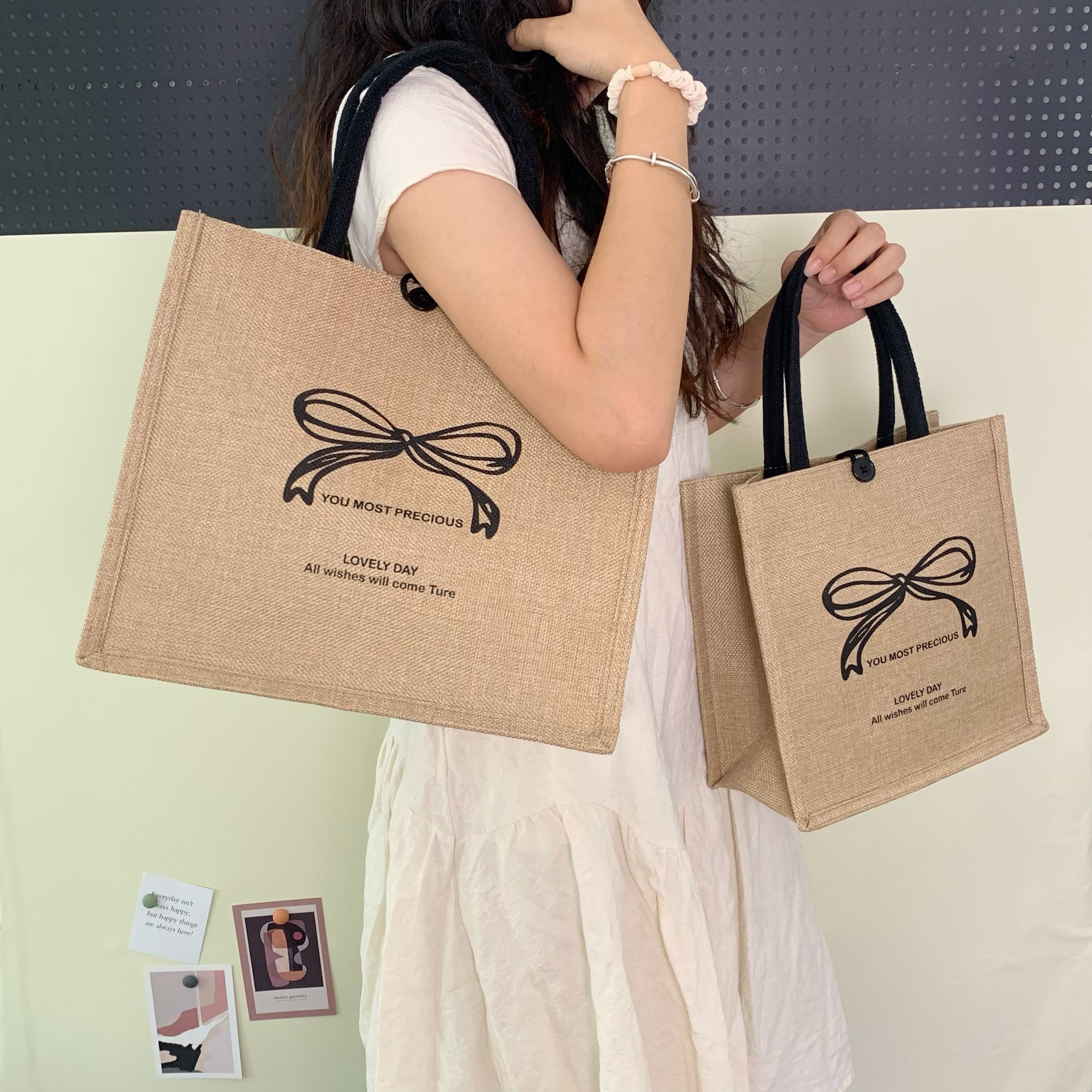 帆布包包女手提包大容量托特包2025新款时尚外出通勤麻布手提袋子,箱包皮具/热销女包/男包,通用款女包,淘宝优惠券,粉丝福利购,淘宝优惠卷