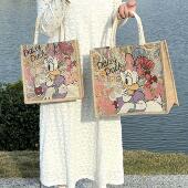 帆布包包女手提包2025新款 大容量购物袋麻布手提袋上班通勤托特包