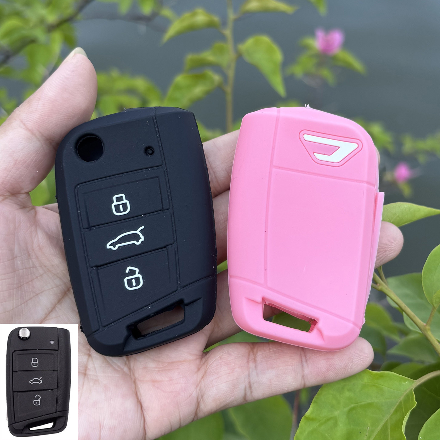 适用新款大众捷达vs5捷达vs7 遥控器钥匙套软硅胶套保护套AV3全包