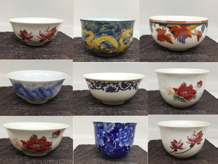 台湾建窑正品茶具配件 黄金龙 仿古青花 富贵牡丹  兰牡丹小品杯