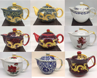 台湾建窑茶壶茶具配件黄金龙红金龙牡丹青花泡茶不锈钢过滤网单壶