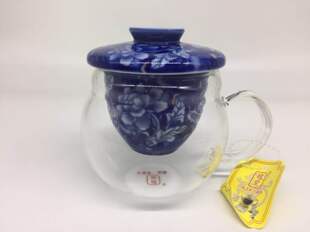 台湾建窑茶具正品陶瓷过滤茶杯办公杯牡丹个人玻璃杯
