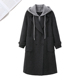 高端100%绵羊毛灰色连帽双面羊毛大衣女中长款 2025年冬新款 小个子