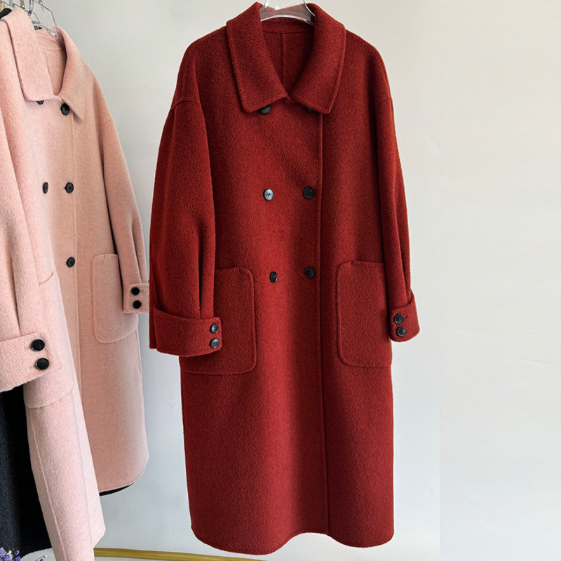 韩版超好看高级感过膝双面羊绒大衣女2025年秋冬大码绵羊毛呢外套,女装/女士精品,毛呢外套,淘宝优惠券,粉丝福利购,淘宝优惠卷