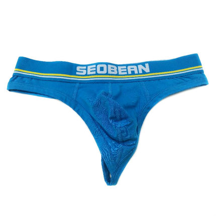 SEOBEAN男士内裤 弹力棉质纯色明筋U凸单层低腰丁字裤男T裤00107