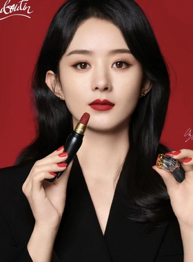 CL路铂廷女王权杖CL萝卜丁黑管哑光口红唇膏001M