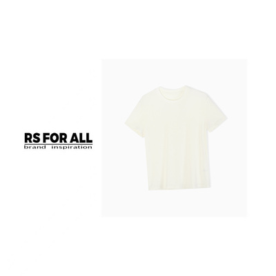 RS FOR ALL  莫代尔桑蚕丝简约款绵羊毛T恤上衣RSJM7972