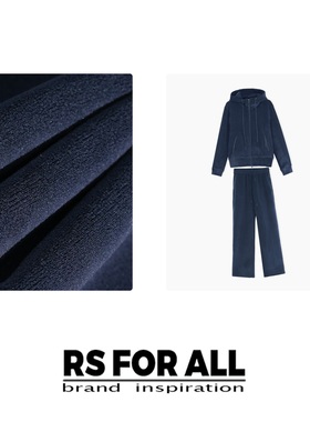 RS FOR ALL  毛茸茸连帽拉链卫衣休闲套装RSJL1578