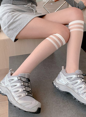 女玻璃丝三杆中筒袜夏季薄