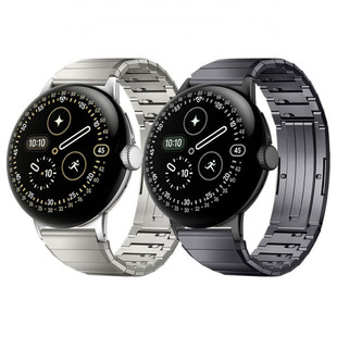 适用谷歌Google watch 4手表带金属钛合金一珠快拆手表链 pixel