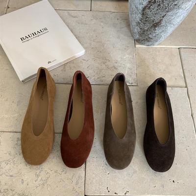 软底一脚蹬舒适休闲单鞋磨砂真皮