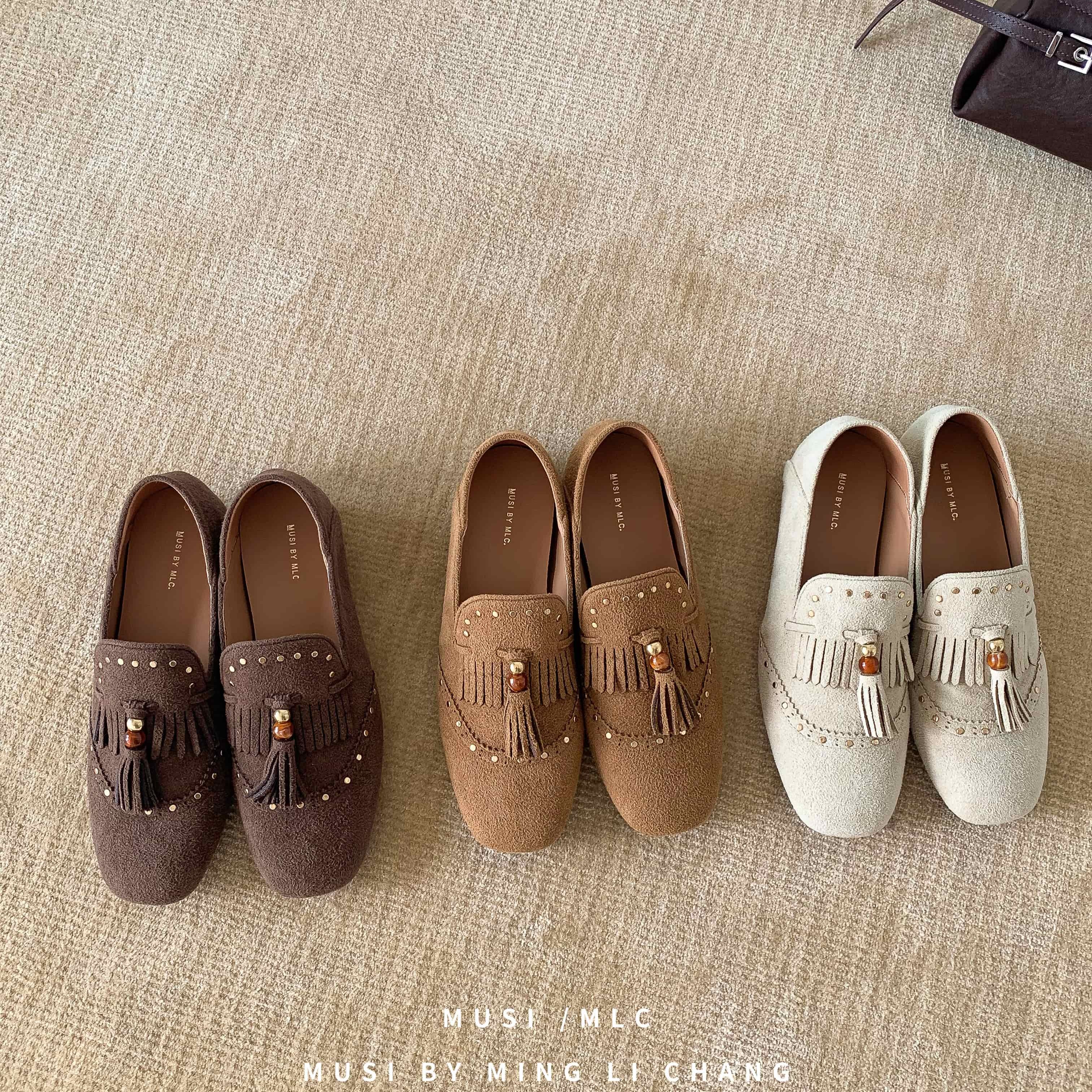 韩版流苏乐福鞋女方头低跟复古深口单鞋一脚蹬通勤鞋磨砂皮豆豆鞋,女鞋,深口单鞋,淘宝优惠券,粉丝福利购,淘宝优惠卷