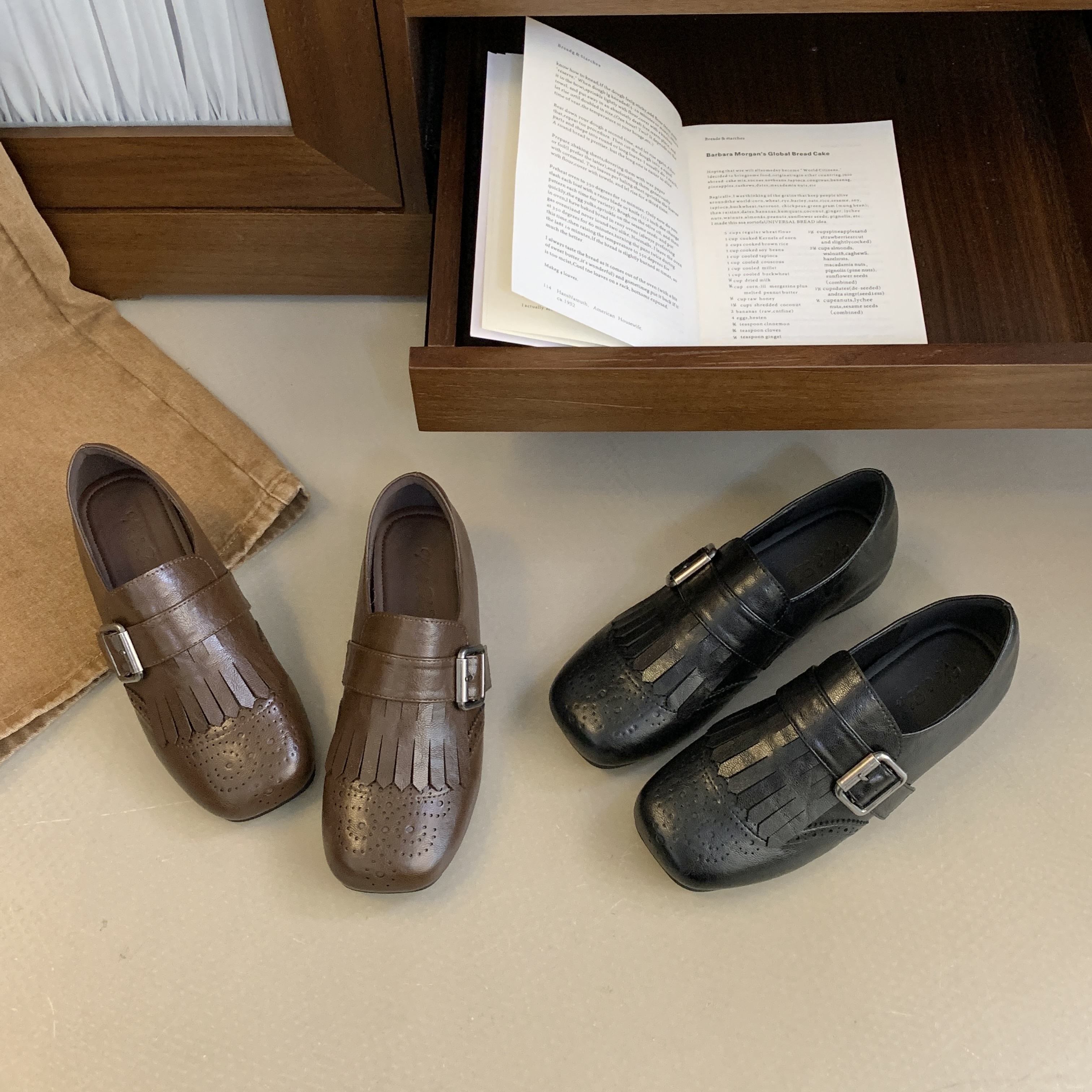 小皮鞋百搭休闲鞋深口单鞋子