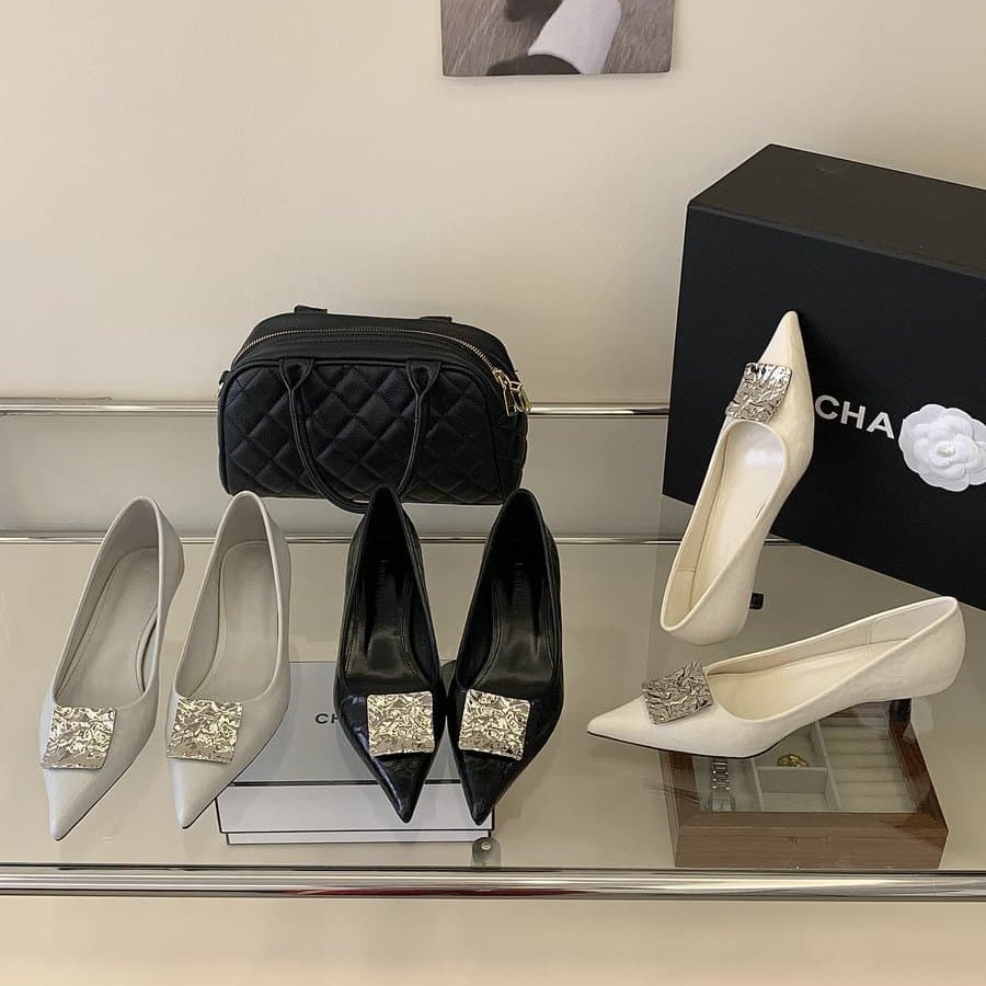 法式尖头金属扣猫跟单鞋女细跟百搭气质网红小皮鞋时尚真皮瓢鞋子,女鞋,浅口单鞋,淘宝优惠券,粉丝福利购,淘宝优惠卷