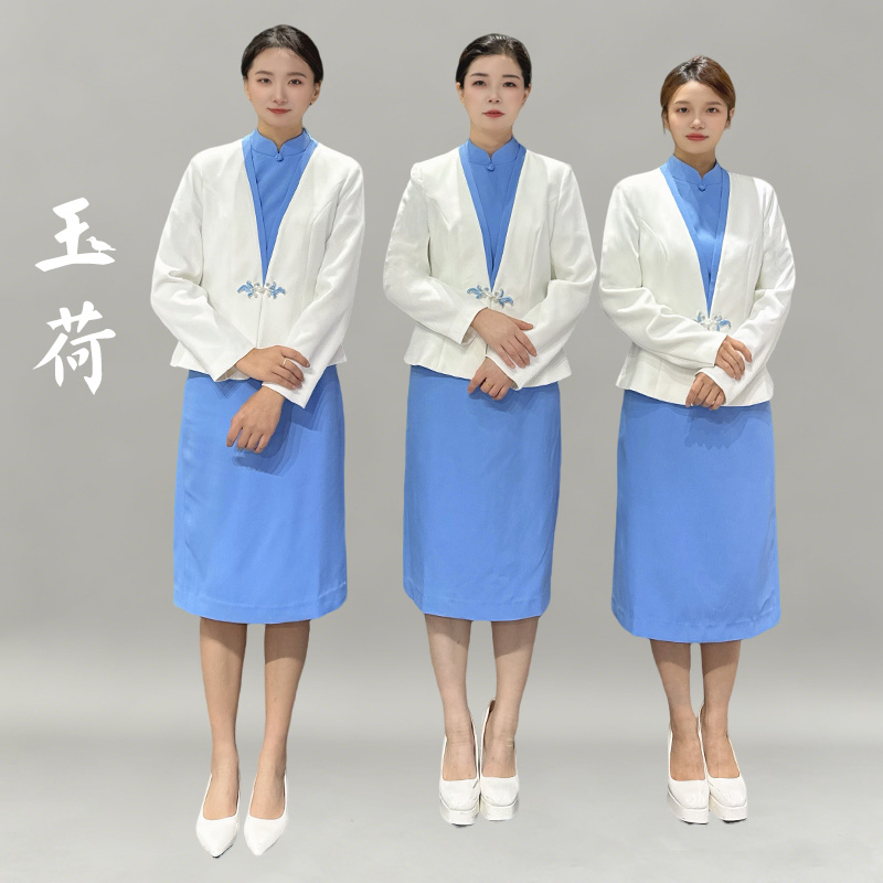 出租玉荷女士商务礼仪迎宾西服两件套装主持正装知性工作服租赁