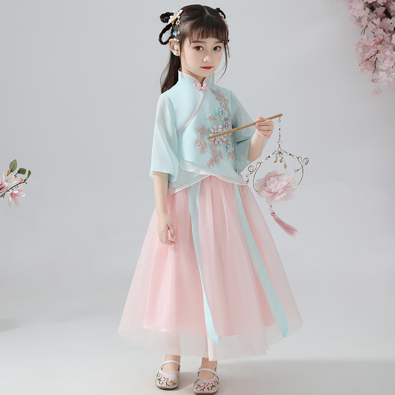 鉛華時光女童漢服套裝新款出租中小童漢服兒童套裝中國風女童租賃