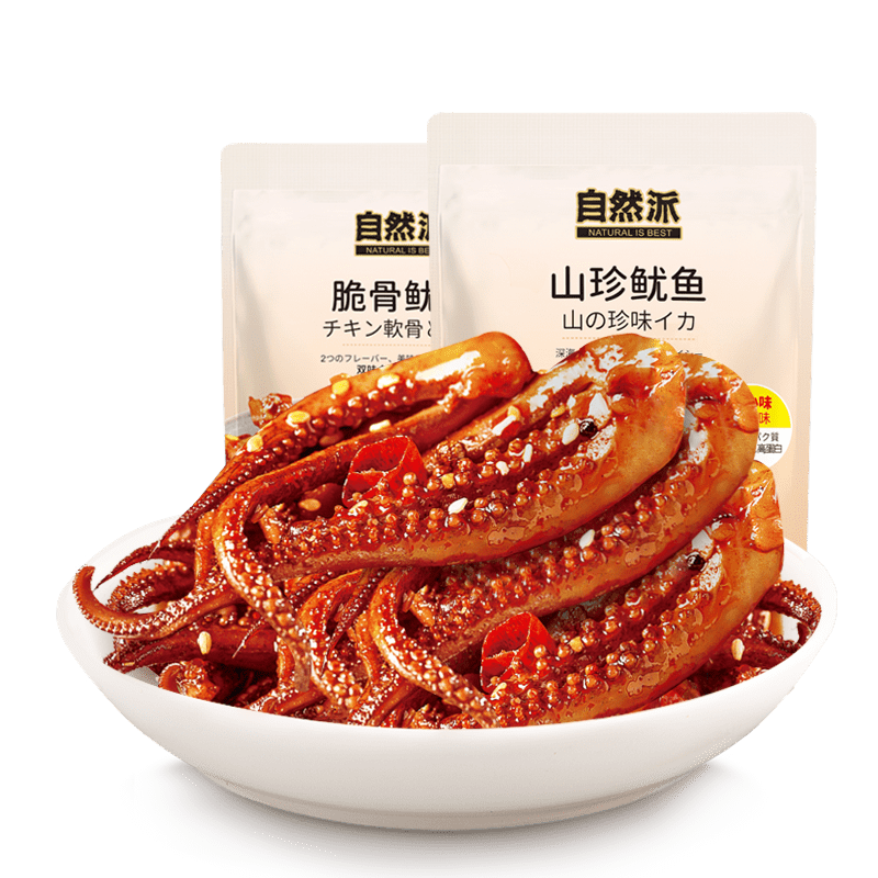自然派香辣味脆骨鱿鱼须60g 麻辣即食休闲海鲜味特产鱿鱼零食小吃