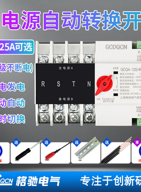 不断电双电源自动转换开关2P63A单相家用PC级切换隔离开关