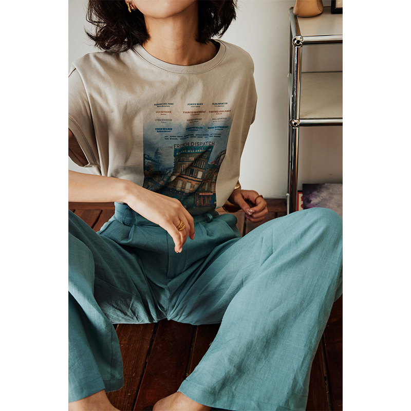 ROSEBANKS French Dispatch Cut Out Back Tee 法兰西特派印花Tee 女装/女士精品 T恤 原图主图