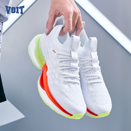 沃特新款龙鳞爆米花跑步鞋男减震回弹轻便软底青少年超轻慢跑鞋女