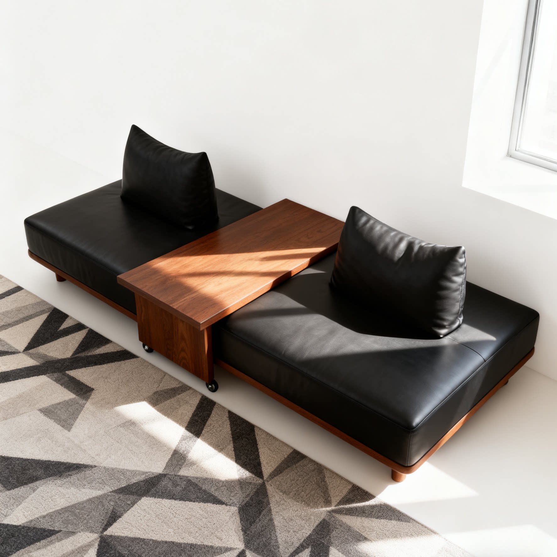 2026中古风实木双人沙发小茶几组合民宿酒店客厅皮艺沙发坐卧两用