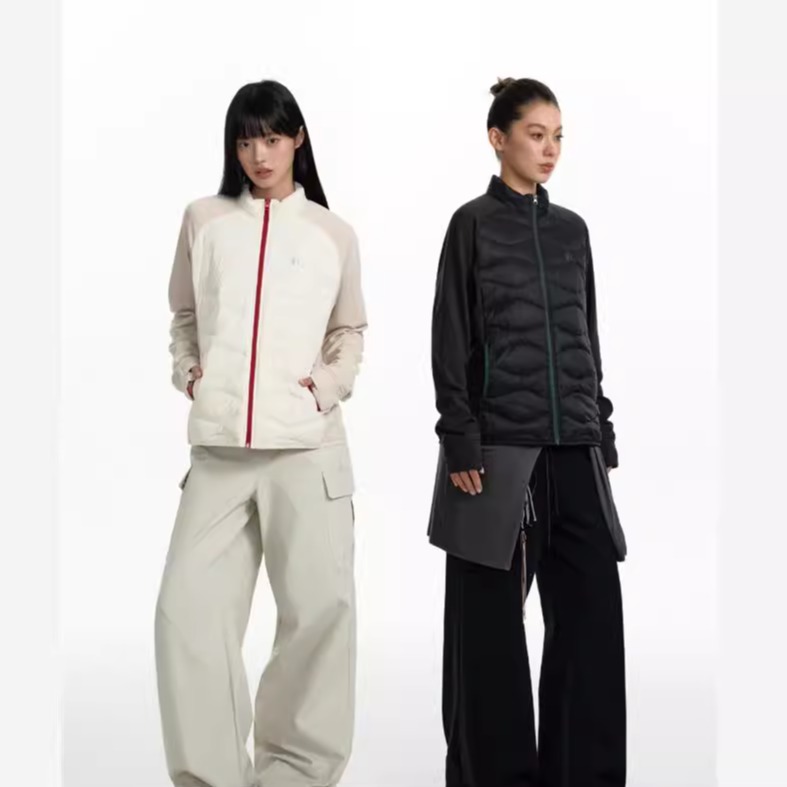 TGNS短款撞色立领轻薄羽绒服