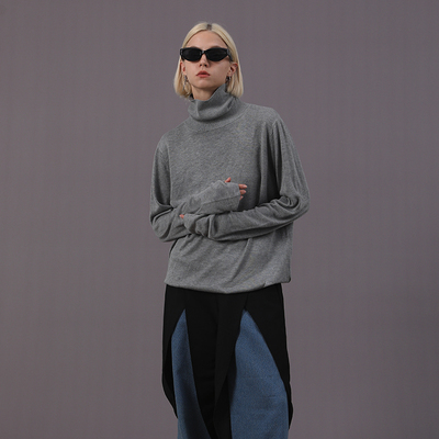 特工高领手套夜行打底针织毛衣