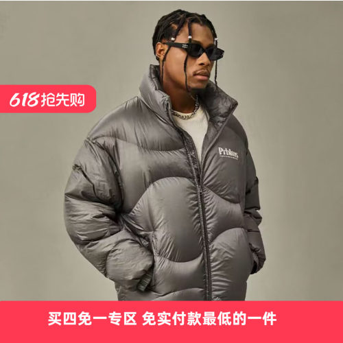 PRBLMS美式立领短款面包羽绒服
