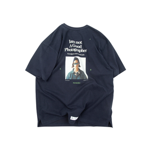 ANB2024春夏 / photographer系列人像标语印花纯棉磨毛短袖T恤