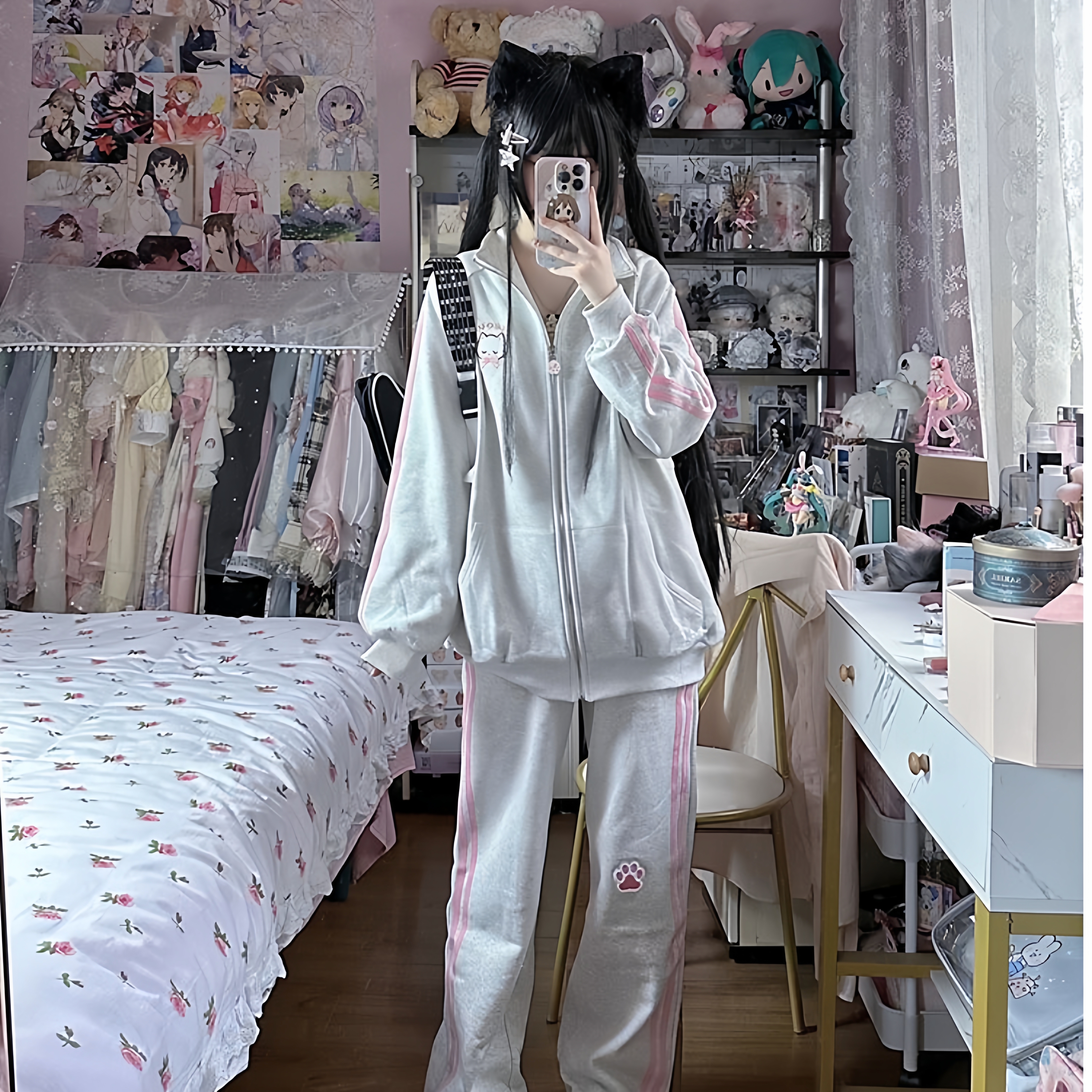 软妹休闲运动服套装女春秋学生