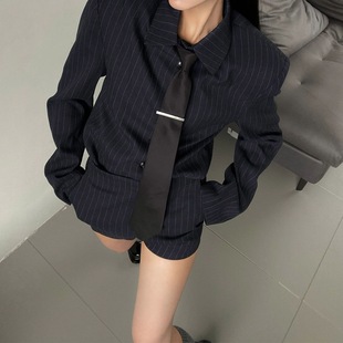 两件套装 春秋季 上衣短裤 韩剧御姐穿搭一整套冷淡系高级感西装 女装