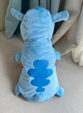 蓝色水晶绒史迪仔狗狗变身装宠物秋冬棉衣金毛泰迪狗衣服猫衣服