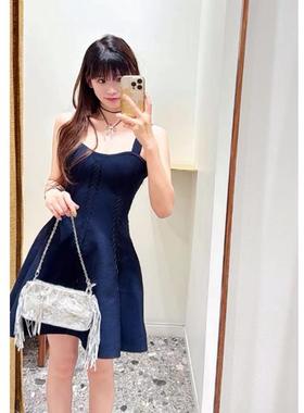 CICI代购m家连衣裙2025秋冬绑带设计收腰修身吊带短裙MFPRO04224