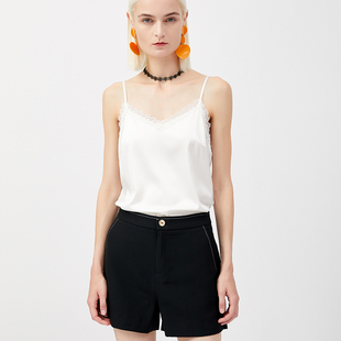 欧美风夏新真丝绸吊带时尚 内搭打底蕾丝花边打底背心吊带 气质西装