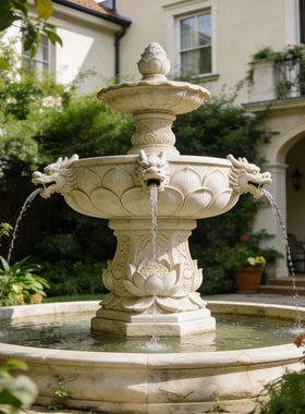 汉白玉欧式风格喷泉公园景观