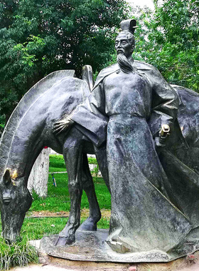 骑马班超雕塑艺术公园大型玻璃钢石雕造型户外草坪铸铜定制摆件