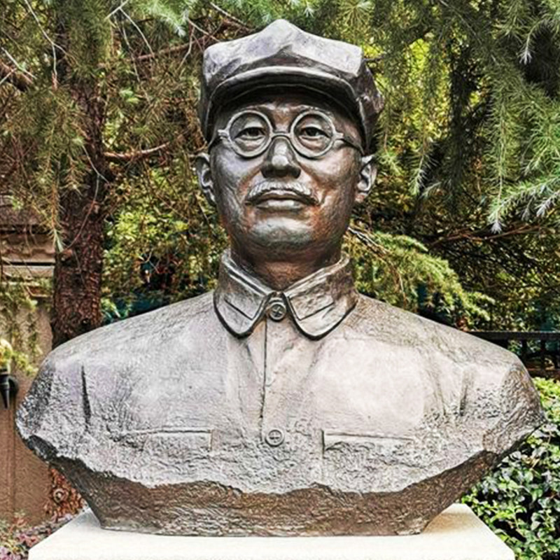 历史博物馆文化名人头像林伯渠真人肖像玻璃钢仿铜雕塑户外摆件