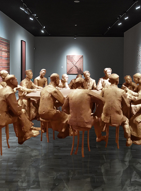 党组织开会情景小品博物馆玻璃钢