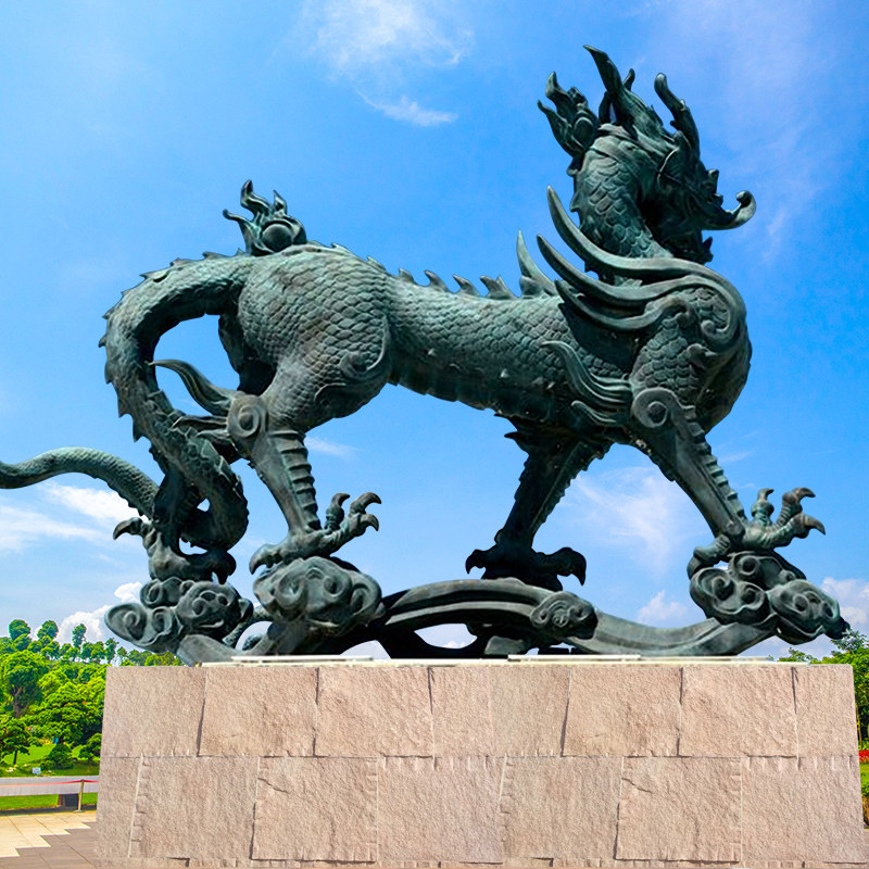上古四象青龙玄武白虎朱雀瑞兽铸铜动物雕塑园林景区广场户外摆件