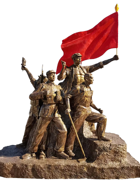 部队文化八路军玻璃钢仿铜